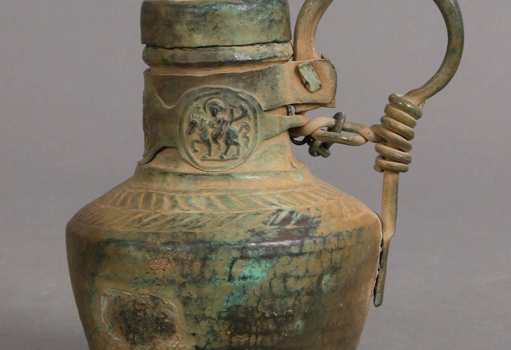 A copper alloy jug held at the Met, seventh century