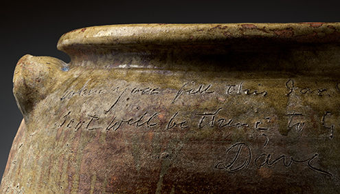 inscribed pot made by enslaved potter dave (david drake)