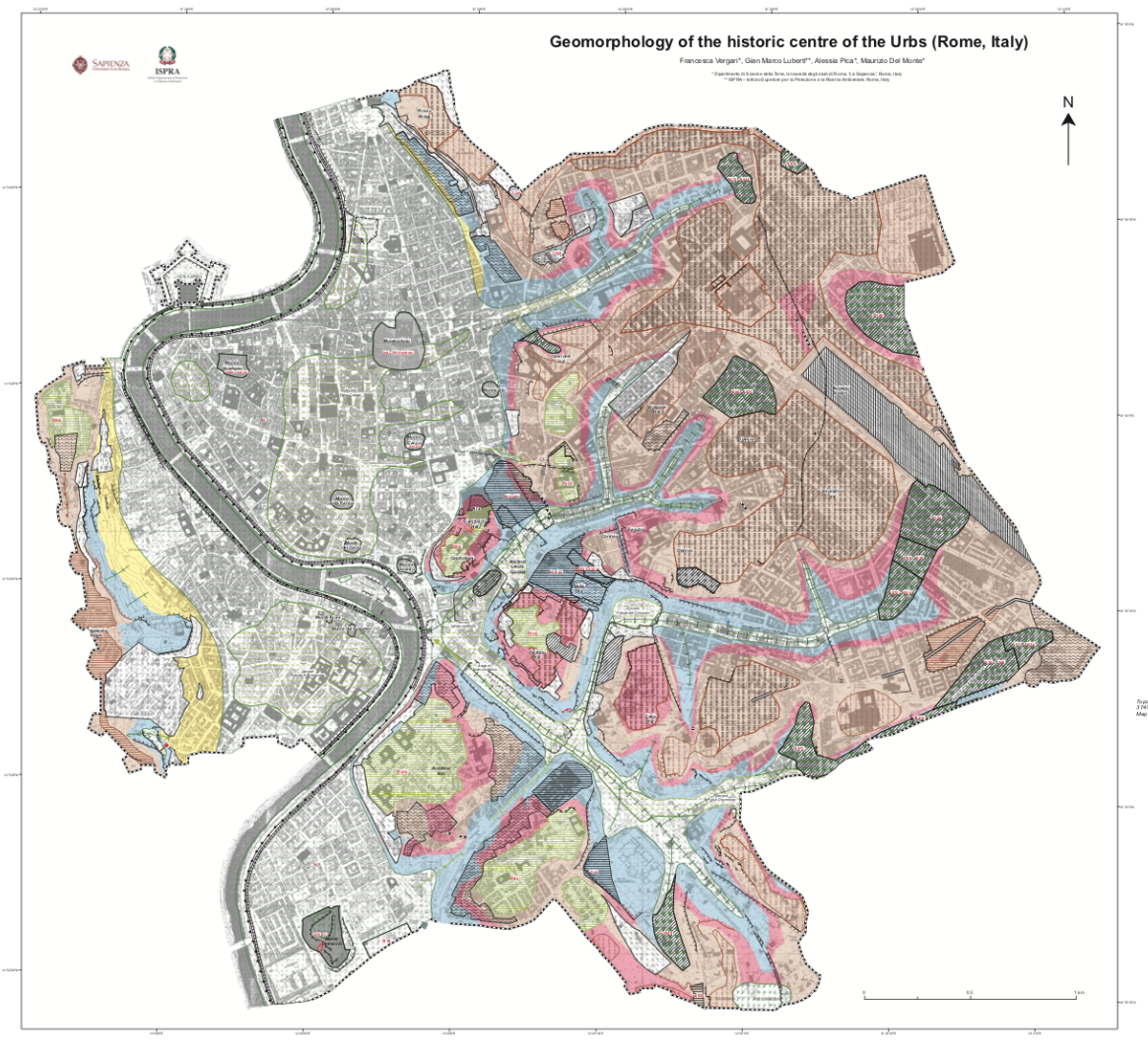 city of rome as a geomorphic map reproduced from Vergari et al. 2020
